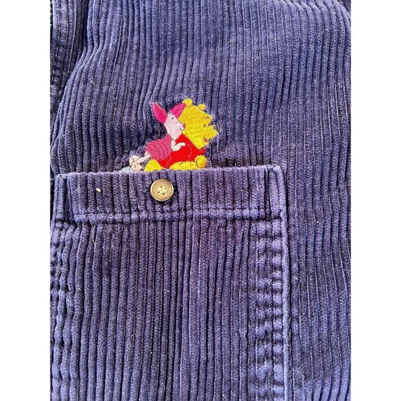 Vintage Disney Womens Shirt Pooh Corduroy Med Button Up Pockets 90s - Picture 6 of 7